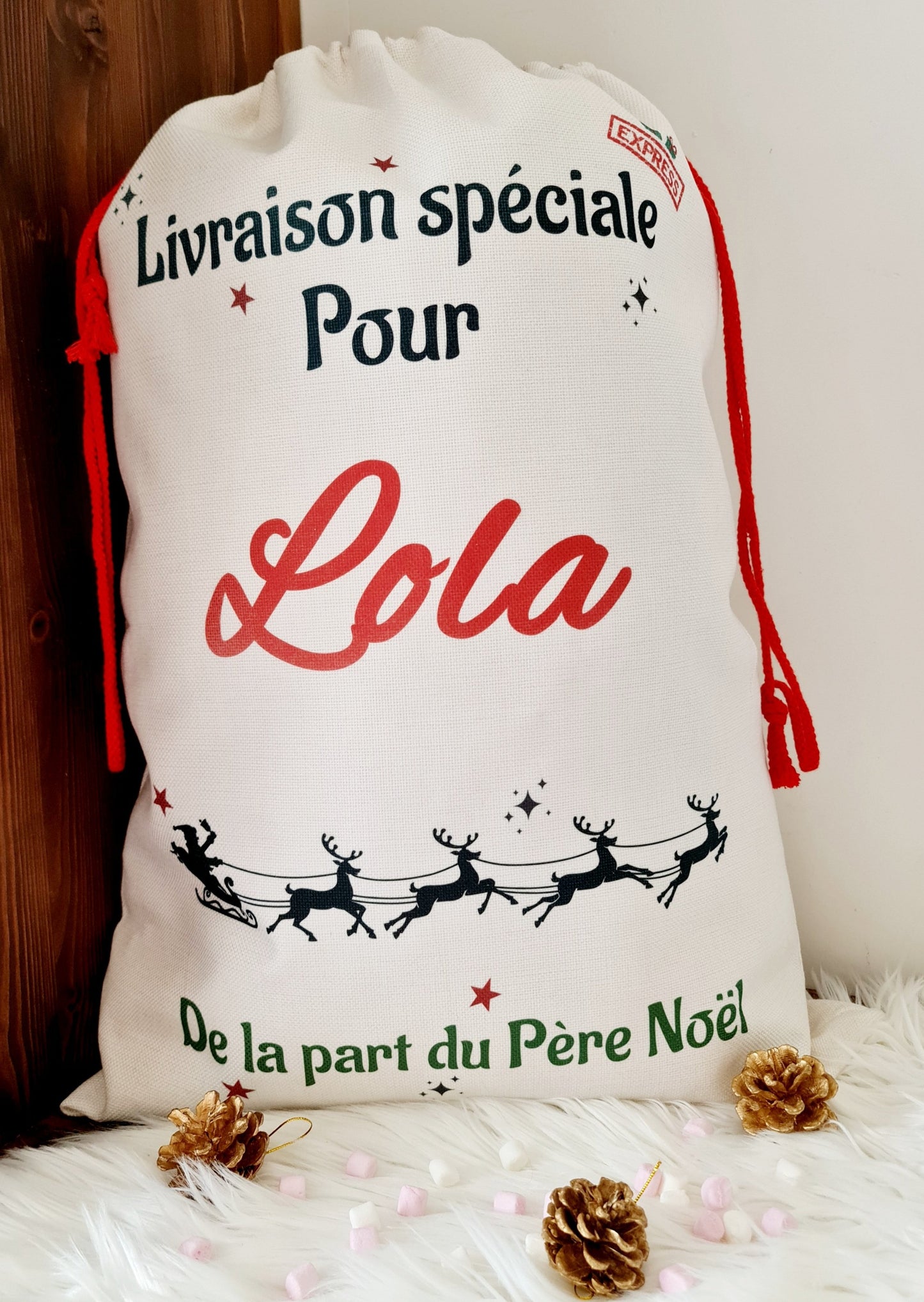 Hotte de noël XXL personnalisée