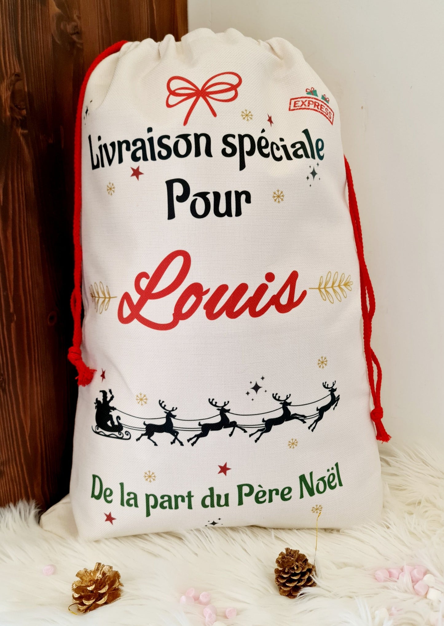 Hotte de noël XXL personnalisée