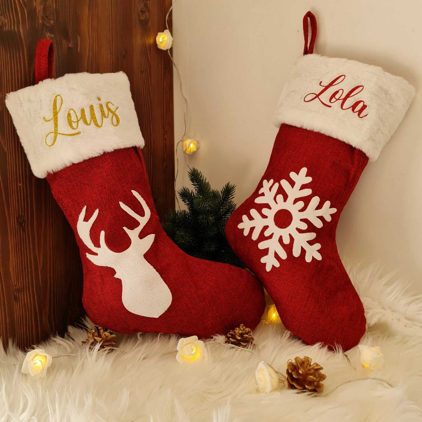 Chaussette de noël personnalisée motif Renne