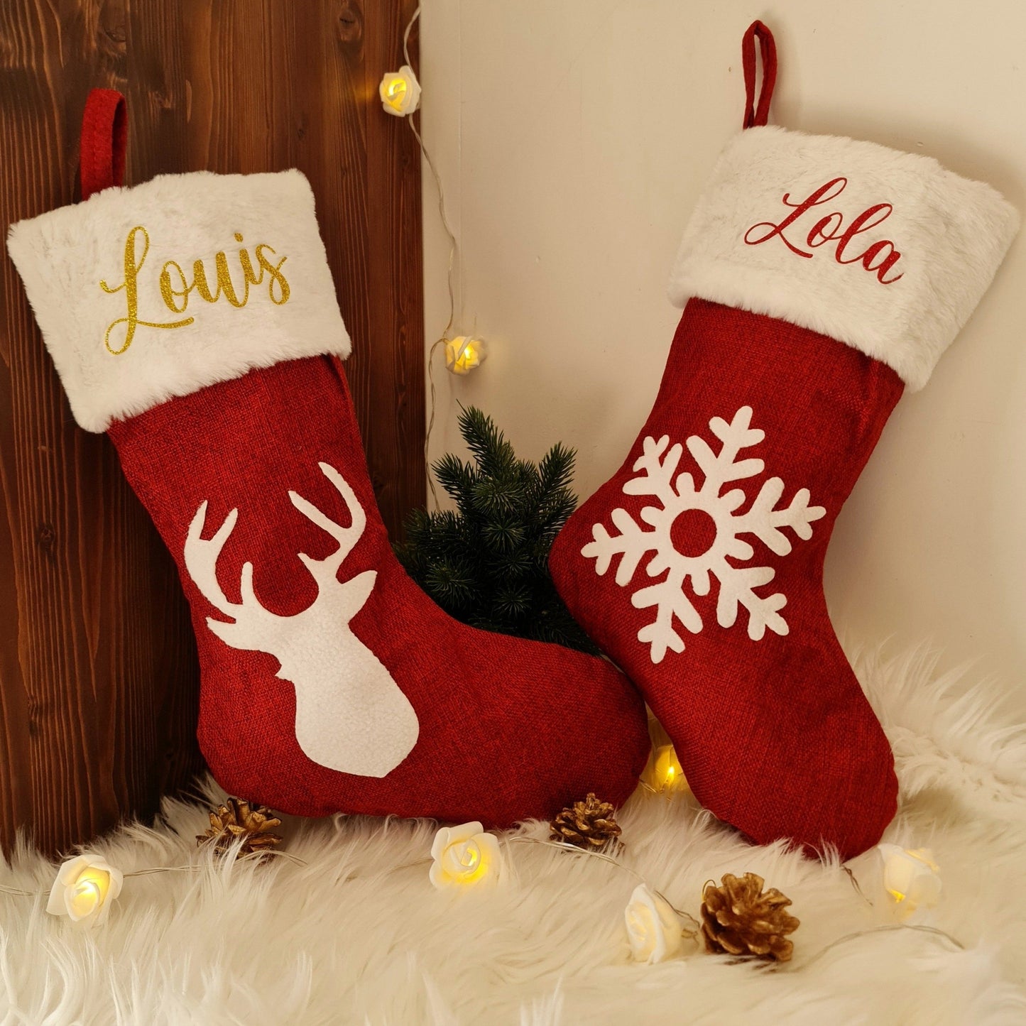 Chaussette de noël personnalisée motif Sapin