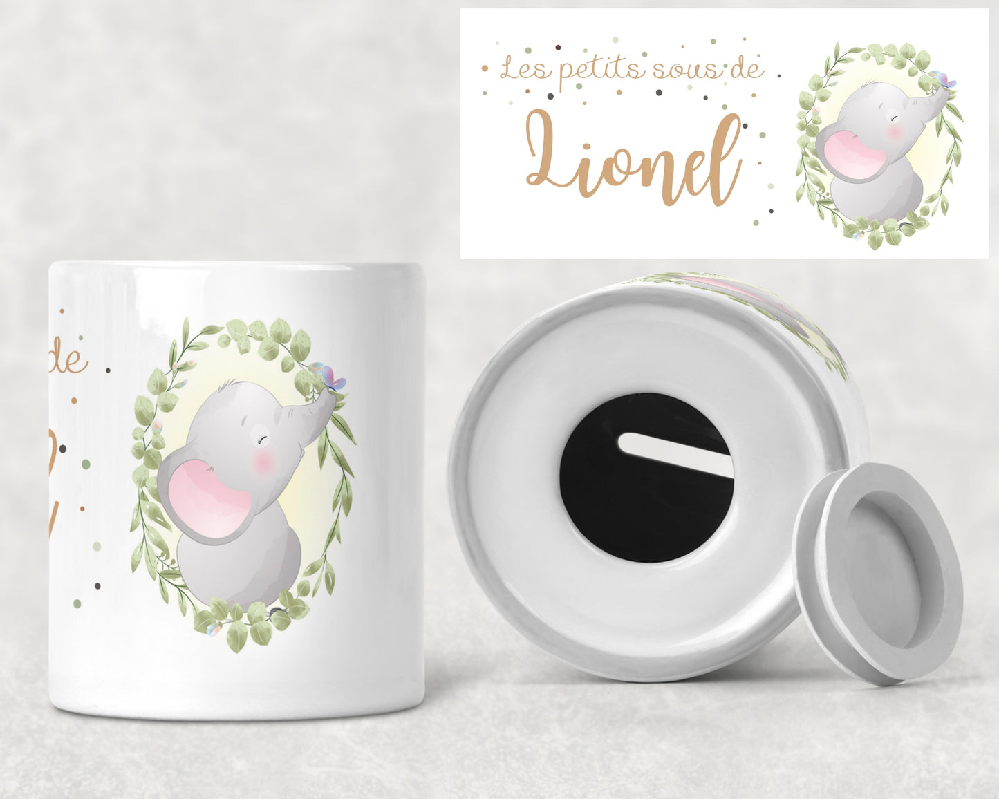 Tirelire personnalisée éléphant