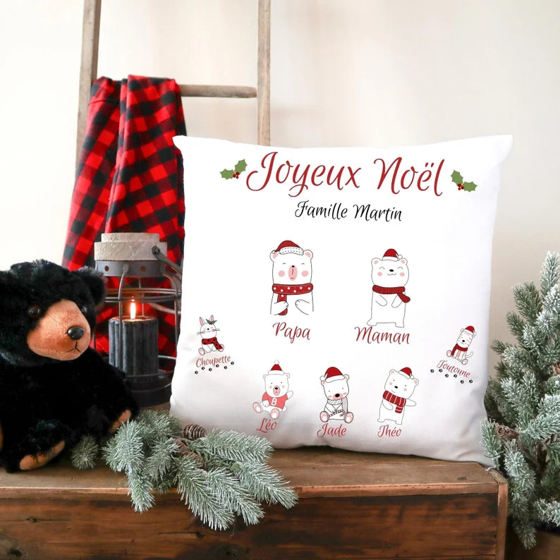 Coussin de noël personalisé