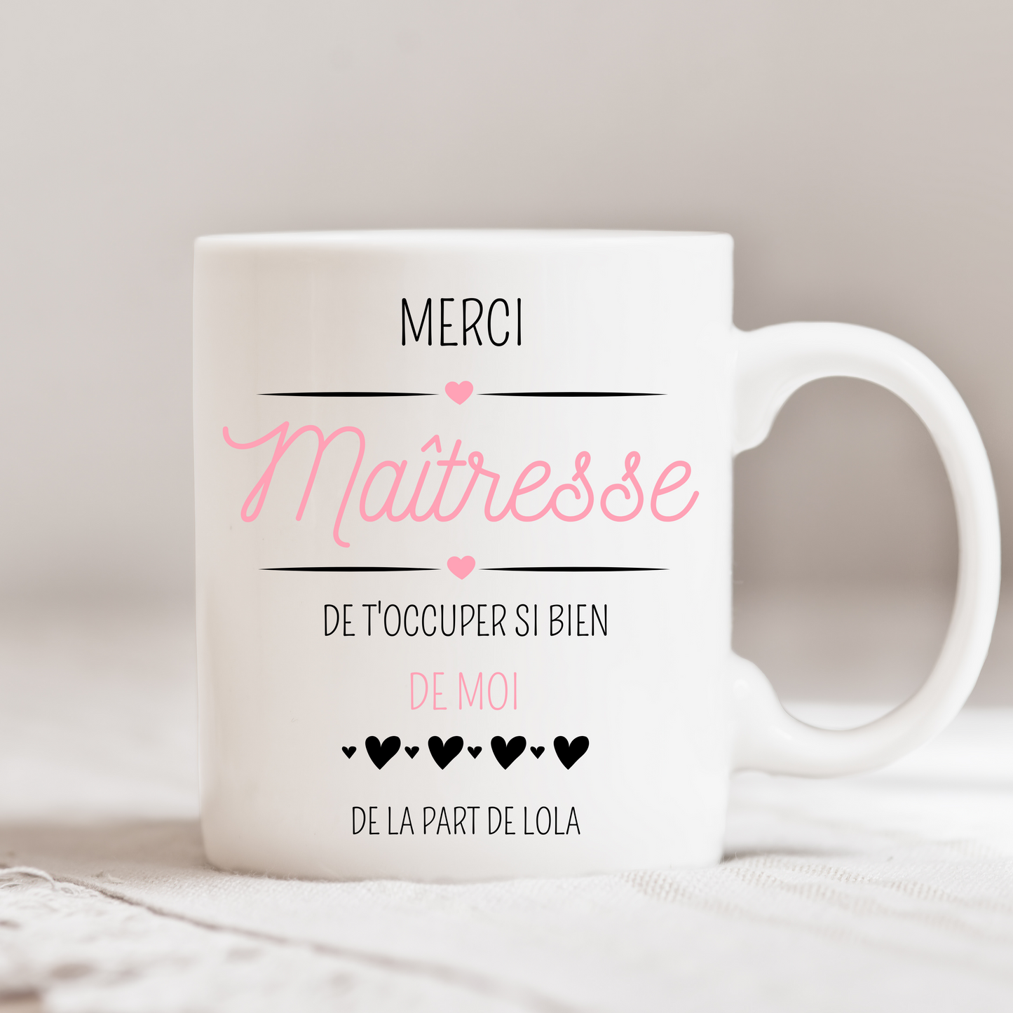 Mug maîtresse personnalisé