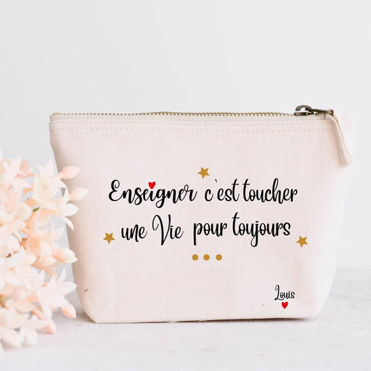 Pochette trousse personnalisée cadeau maîtresse
