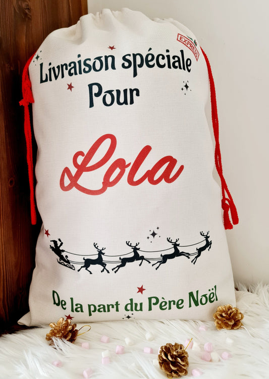 Hotte de noël XXL personnalisée