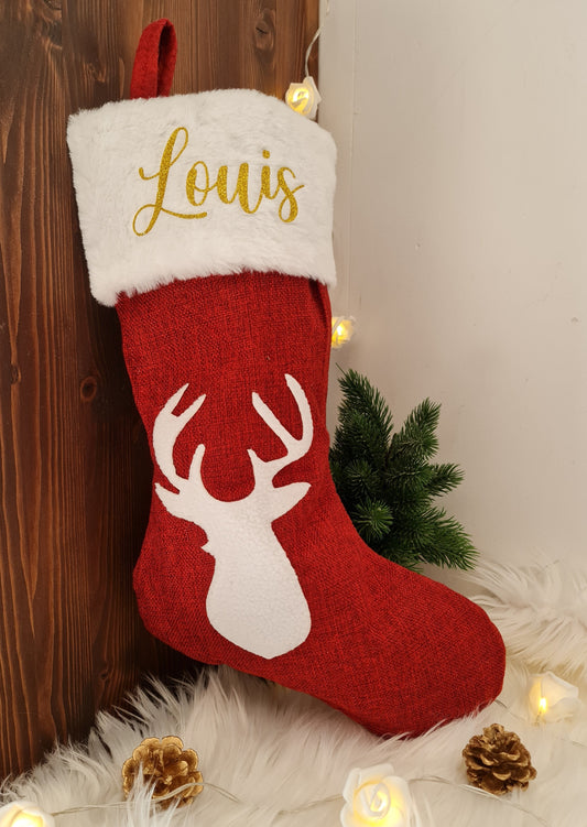 Chaussette de noël personnalisée motif Renne