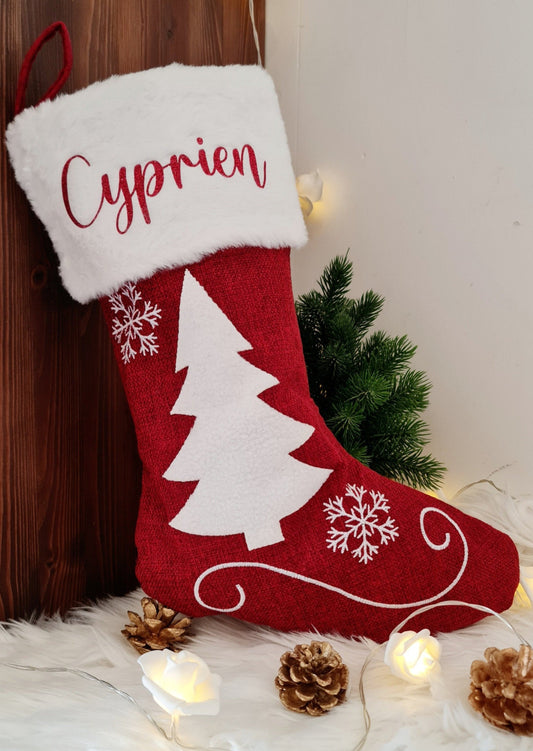 Chaussette de noël personnalisée motif Sapin