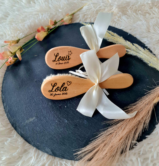 Brosse à cheveux bébé personnalisée
