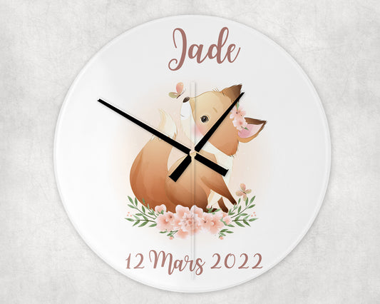 Horloge personnalisée Renarde