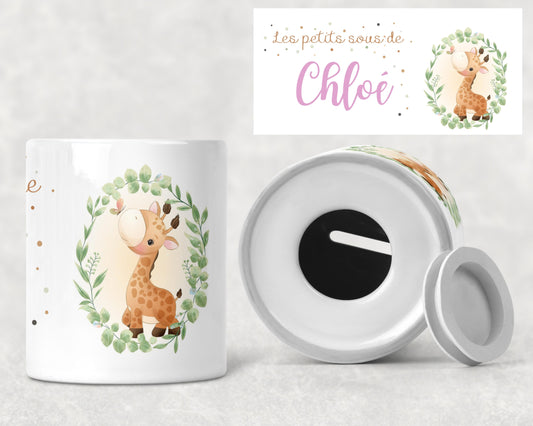 Tirelire personnalisée Girafe
