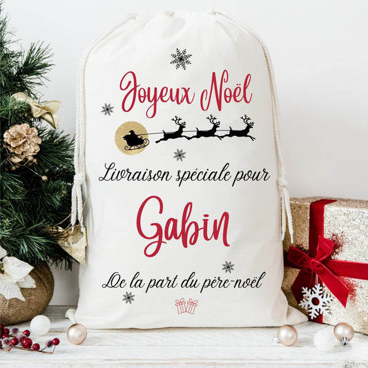 Hotte de noël personnalisée