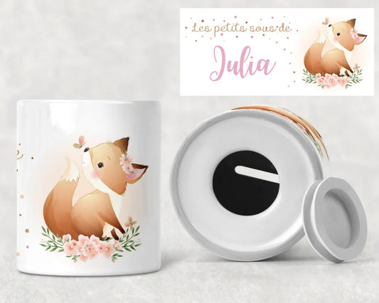 Tirelire personnalisée Renarde