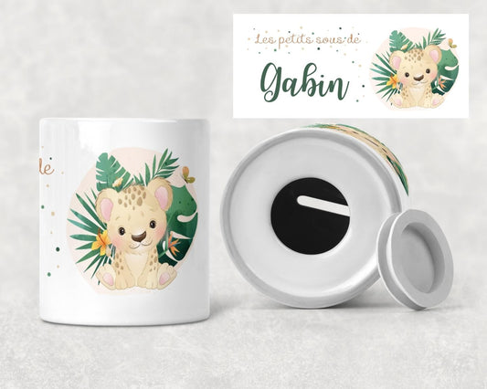Tirelire personnalisée bébé Léopard