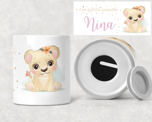 Tirelire personnalisée Lionceau
