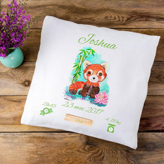 Coussin personnalisé panda roux