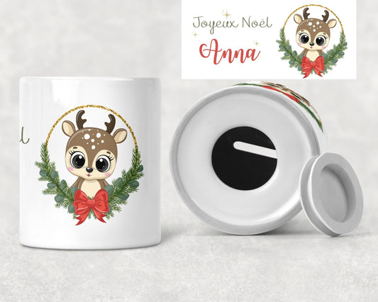 Tirelire noël personnalisée prénom
